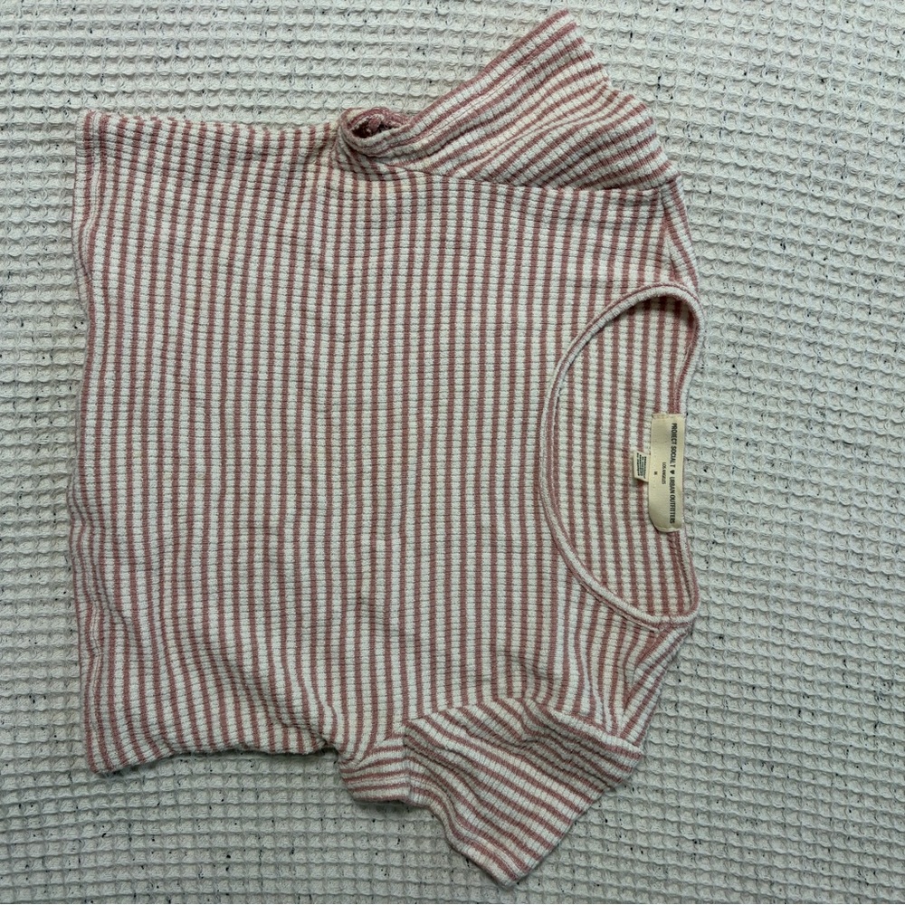 Project Social T Pink and White Striped Tank Urban Outfitters